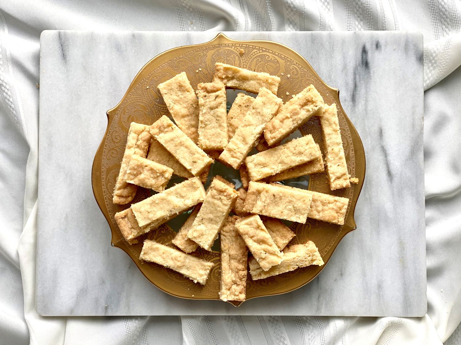 Locally grown in Vermont Lemonfair Saffron shortbread cookies with a touch of rosemary