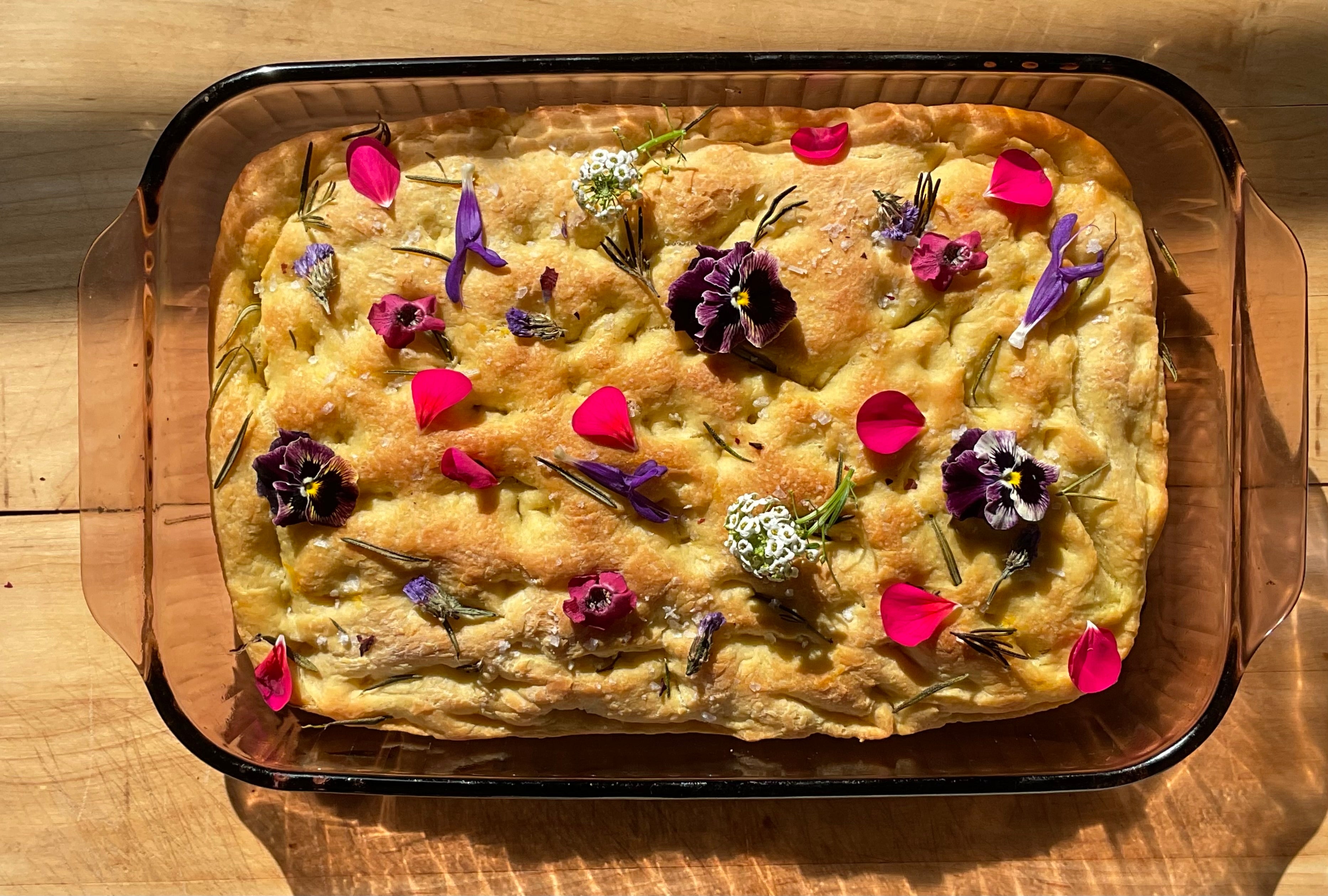 No-Knead Saffron Rosemary Focaccia