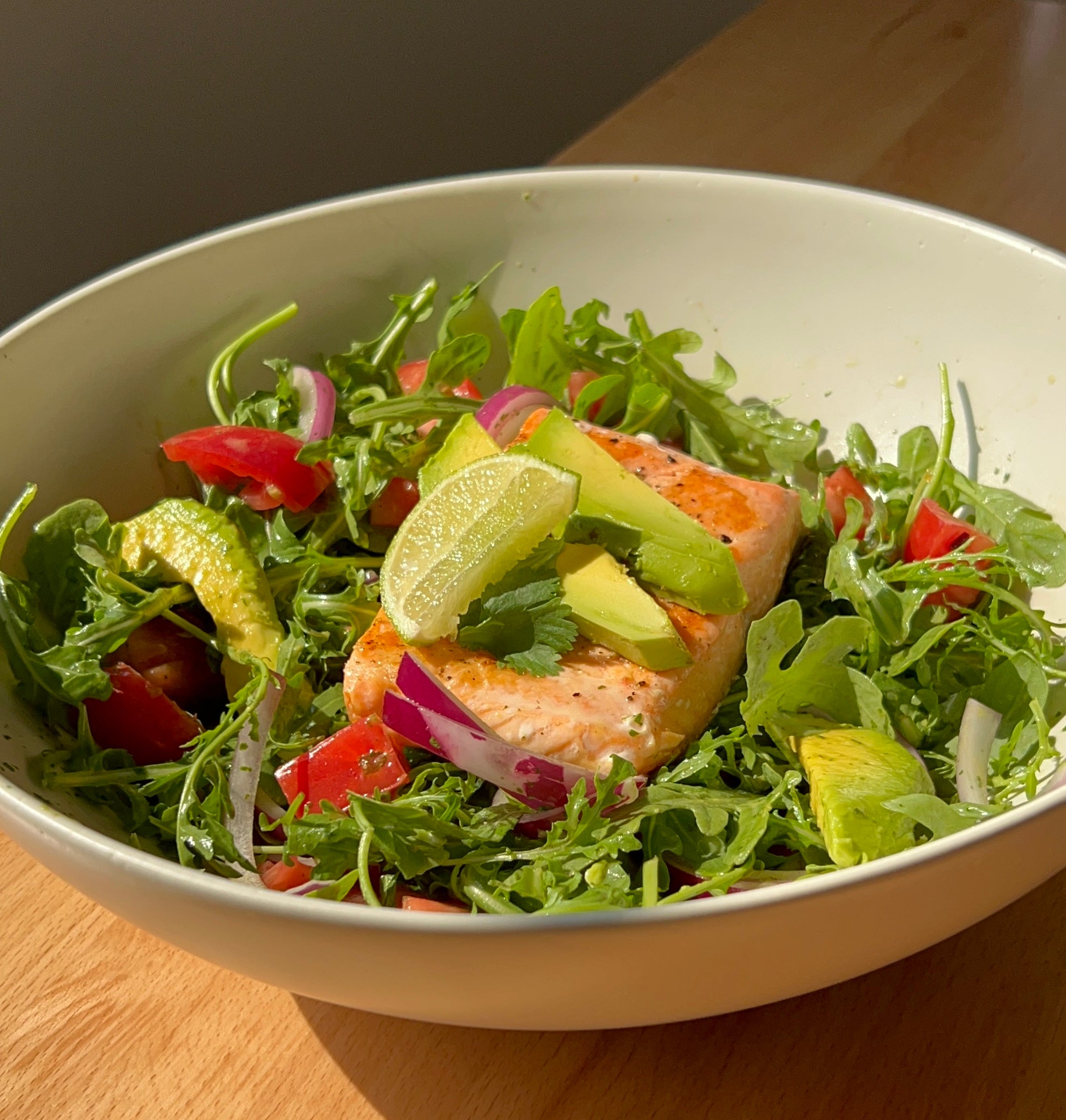 Salmon Salad with Cilantro Lime Dressing