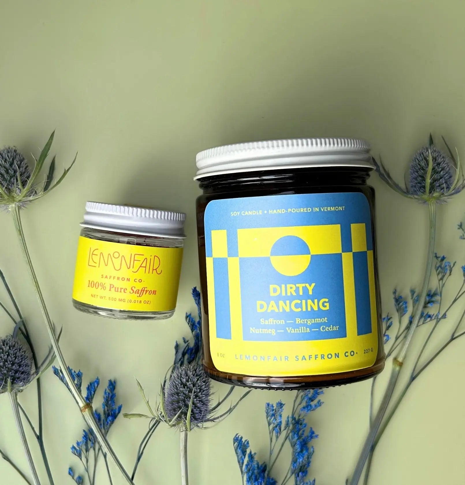 Gift Pack with Vermont-grown saffron and one soy candle from Vermont - Lemonfair Saffron Co.